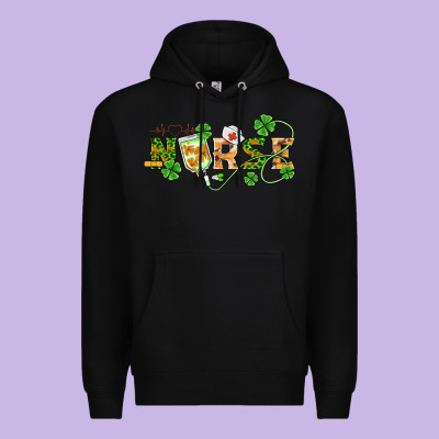 St Patricks Day Nurse Premium Hoodie Designed By Barkaloodesign