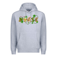 Heather Grey st patricks day nurse Premium Hoodie - BarkalooDesign