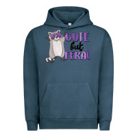 Pigment Midnight Navy cute but feral Urban Hoodie - MaliasSmallBusiness