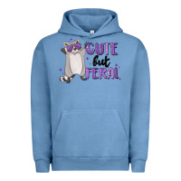 Pigment Pebble Blue cute but feral Urban Hoodie - MaliasSmallBusiness