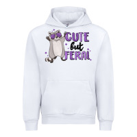 White cute but feral Urban Hoodie - MaliasSmallBusiness