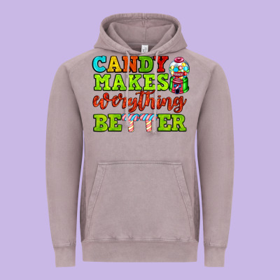 Candy Makes Everything Better Vintage Hoodie Designed By Adodesignshop