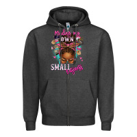 Charcoal Heather minding my own small business afro messy bun Zipper Hoodie - texasbilliewilder