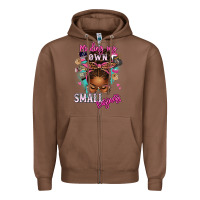 Chestnut minding my own small business afro messy bun Zipper Hoodie - texasbilliewilder