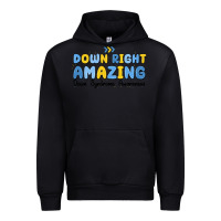 Black down right amazing down syndrome awareness Urban Hoodie - MaliasSmallBusiness
