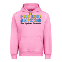 Fuchsia Pink down right amazing down syndrome awareness Urban Hoodie - MaliasSmallBusiness