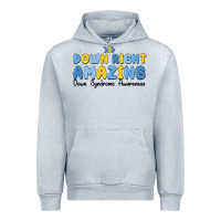 Heather Grey down right amazing down syndrome awareness Urban Hoodie - MaliasSmallBusiness