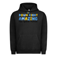 Pigment Black down right amazing down syndrome awareness Urban Hoodie - MaliasSmallBusiness