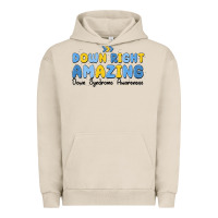 Pigment French Oak down right amazing down syndrome awareness Urban Hoodie - MaliasSmallBusiness