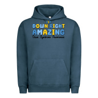 Pigment Midnight Navy down right amazing down syndrome awareness Urban Hoodie - MaliasSmallBusiness