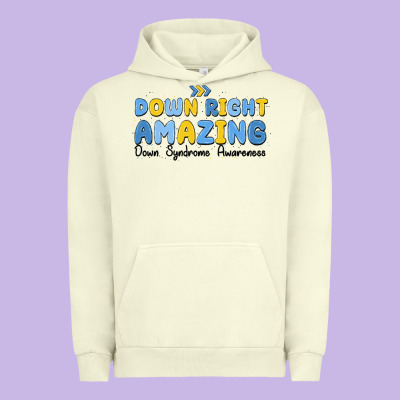 Down Right Amazing Down Syndrome Awareness Urban Hoodie Designed By Maliassmallbusiness