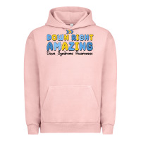 Pigment Salmon down right amazing down syndrome awareness Urban Hoodie - MaliasSmallBusiness