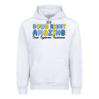 White down right amazing down syndrome awareness Urban Hoodie - MaliasSmallBusiness