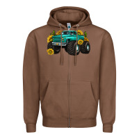 Chestnut monster truck with sunflower western Zipper Hoodie - texasbilliewilder