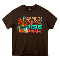 Chocolate Brown Pumpkin pie Jesus Christ Heavy Core Tee - CowhideDigitalArt