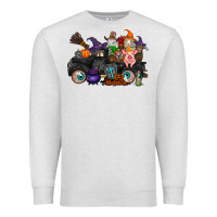 Oatmeal Heather halloween farm animals truck Premium Sweatshirt - RacoonDesign