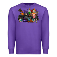 Purple halloween farm animals truck Premium Sweatshirt - RacoonDesign