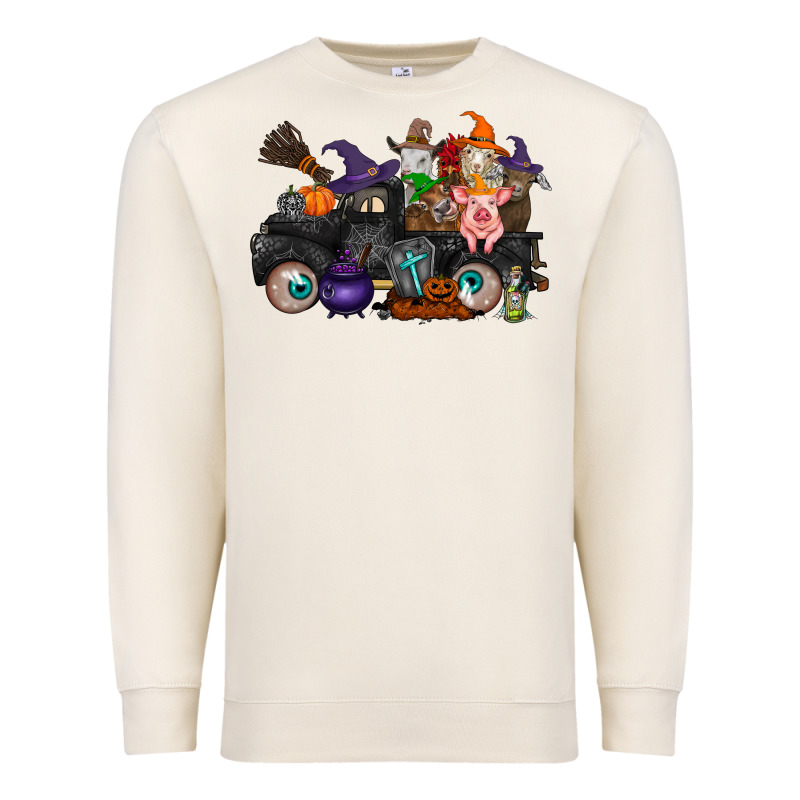 Halloween Farm Animals Truck Premium Sweatshirt by RacoonDesign | Teevron