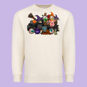Halloween Farm Animals Truck Premium Sweatshirt Designed By Racoondesign