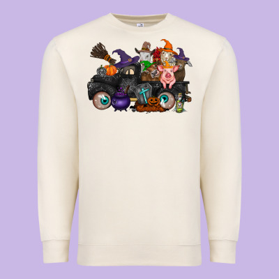 Halloween Farm Animals Truck Premium Sweatshirt Designed By Racoondesign