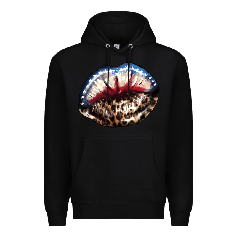 American Lips Leopard Premium Hoodie by NancyCooperArtShop | Teevron