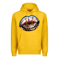 Lemon American lips leopard Premium Hoodie - NancyCooperArtShop