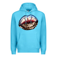 Ocean Blue American lips leopard Premium Hoodie - NancyCooperArtShop