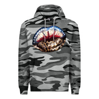 Slate Camo American lips leopard Premium Hoodie - NancyCooperArtShop