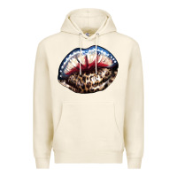 Tofu American lips leopard Premium Hoodie - NancyCooperArtShop