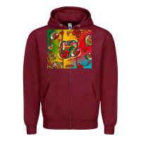Burgundy mexico hearts Zipper Hoodie - Zillion Design Studio