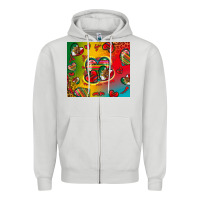 Dove Grey mexico hearts Zipper Hoodie - Zillion Design Studio