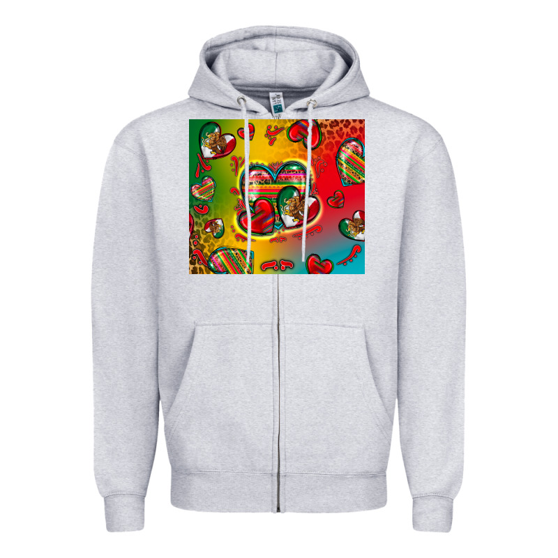 Mexico Hearts Zipper Hoodie by Zillion Design Studio | Teevron