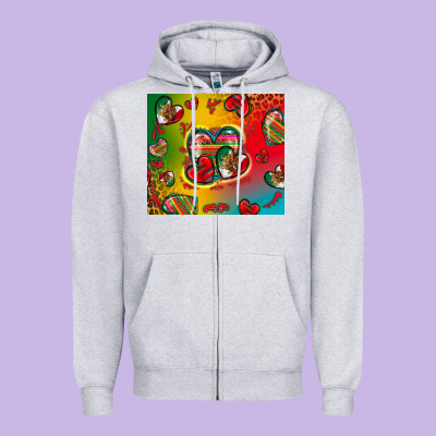 Mexico Hearts Zipper Hoodie Designed By Zillion Design Studio