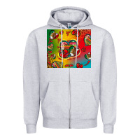 Heather Grey mexico hearts Zipper Hoodie - Zillion Design Studio
