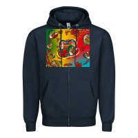 Navy mexico hearts Zipper Hoodie - Zillion Design Studio