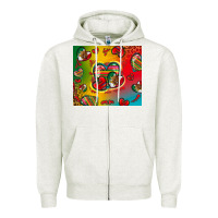 Oatmeal Heather mexico hearts Zipper Hoodie - Zillion Design Studio