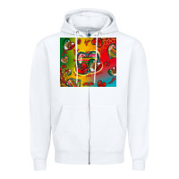 White mexico hearts Zipper Hoodie - Zillion Design Studio