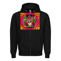 Black mexican skull Zipper Hoodie - Zillion Design Studio