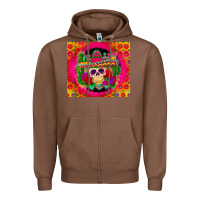 Chestnut mexican skull Zipper Hoodie - Zillion Design Studio