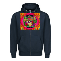 Navy mexican skull Zipper Hoodie - Zillion Design Studio