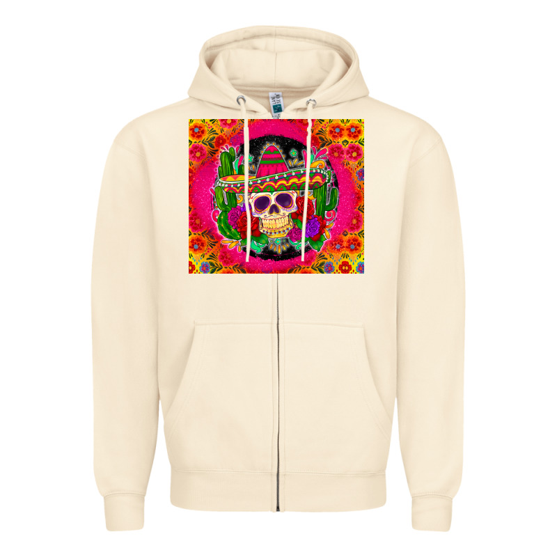 Mexican Skull Zipper Hoodie by Zillion Design Studio | Teevron