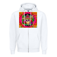 White mexican skull Zipper Hoodie - Zillion Design Studio