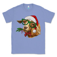 Colony Blue Christmas Glasses Goat Classic Tee - RanaPortraitStore