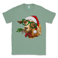 Sage Christmas Glasses Goat Classic Tee - RanaPortraitStore