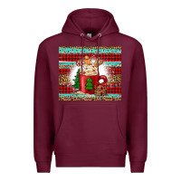 Burgundy Christmas coffee Premium Hoodie - Jasminsmagicworld