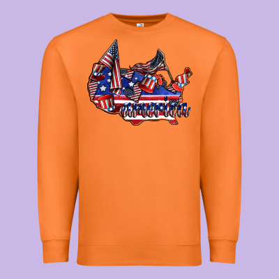 America Premium Sweatshirt Designed By Cowhidedigitalart