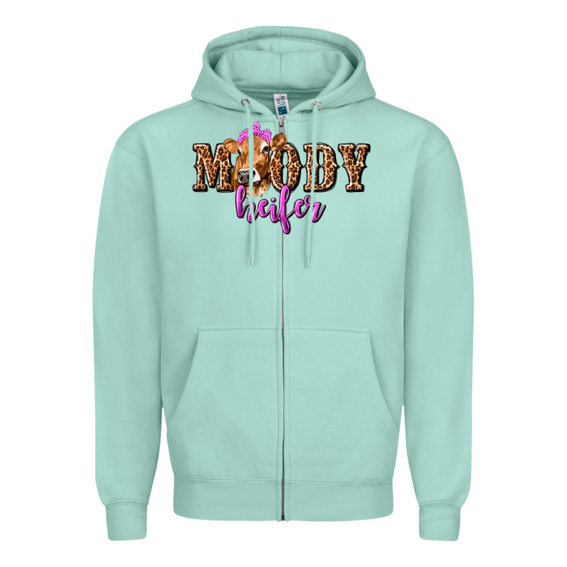 Moody Heifer With Leopard Tbw Zipper Hoodie by texasbilliewilder | Teevron