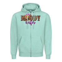 Seafoam moody heifer with leopard tbw Zipper Hoodie - texasbilliewilder