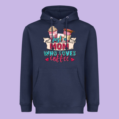 Just A Mom Who Loves Coffee Heavyweight Hoodie Designed By Zillion Design Studio