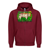 Burgundy Thick Thighs Lucky Vibes Charolais Bull Zipper Hoodie - RanaPortraitStore